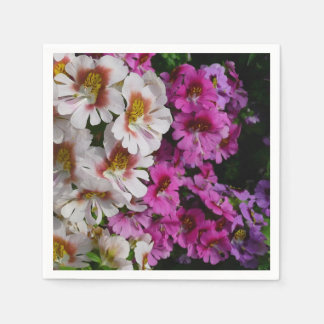 Butterfly Flowers White Pink and Purple Napkin