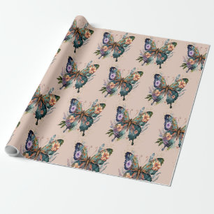 Butterfly & Flowers Wrapping Paper
