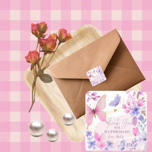 Butterfly  Fluttering  Birthday girl  Square Sticker