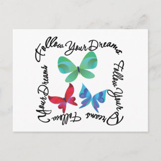 Butterfly - Follow Your Dreams Postcard