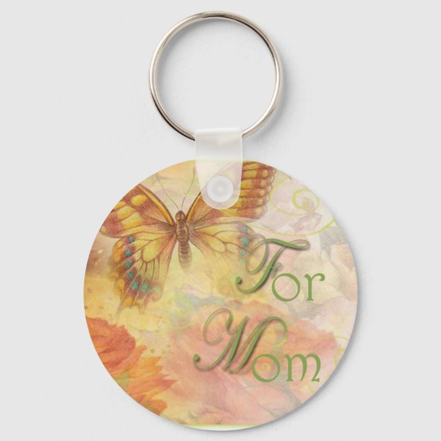 BUTTERFLY FOR MOM FLORAL KEYCHAIN (Front)