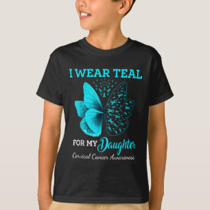Butterfly For My Daughter Support Cervical Cancer T-Shirt