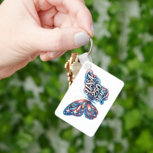 Butterfly for the USA 250th anniversary Key Ring