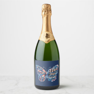 Butterfly for the USA 250th anniversary Sparkling Wine Label