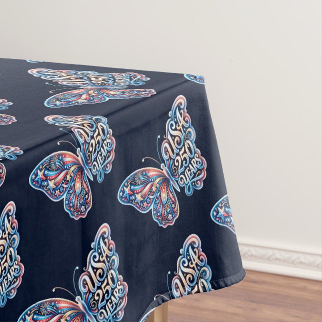 Butterfly for the USA 250th anniversary Tablecloth (In Situ)