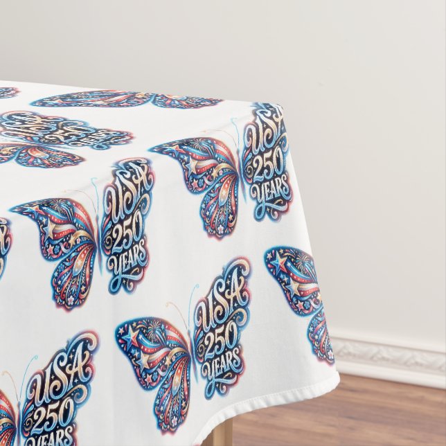 Butterfly for the USA 250th anniversary Tablecloth (In Situ)