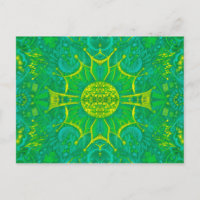 Butterfly Forest Bohemian Arabesque Pattern Green
