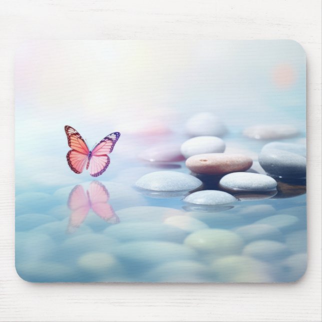 Butterfly Forest Nature Serene Tranquil  Mouse Pad (Front)