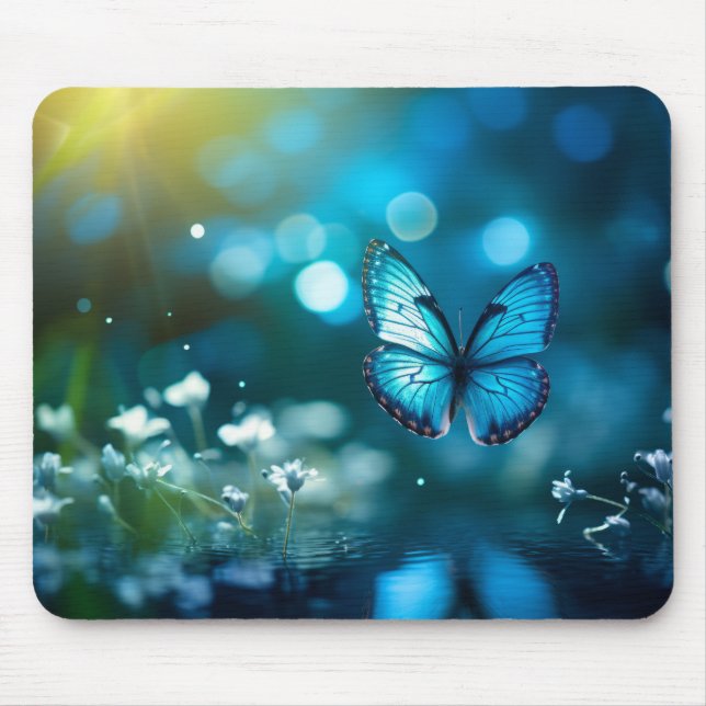 Butterfly Forest Nature Serene Tranquil  Mouse Pad (Front)