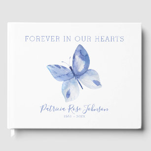 Butterfly Forever in Our Hearts Memorial Funeral Guest Book