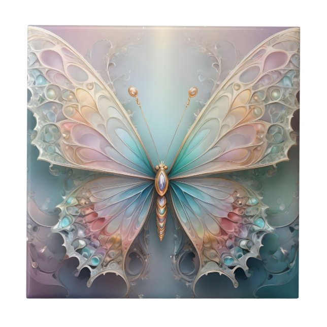 Butterfly Fractal Art, Tile (Front)