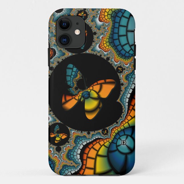 Butterfly fractal iphone case (Back)