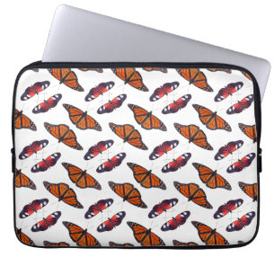 Butterfly Frenzy Laptop Sleeve (White)