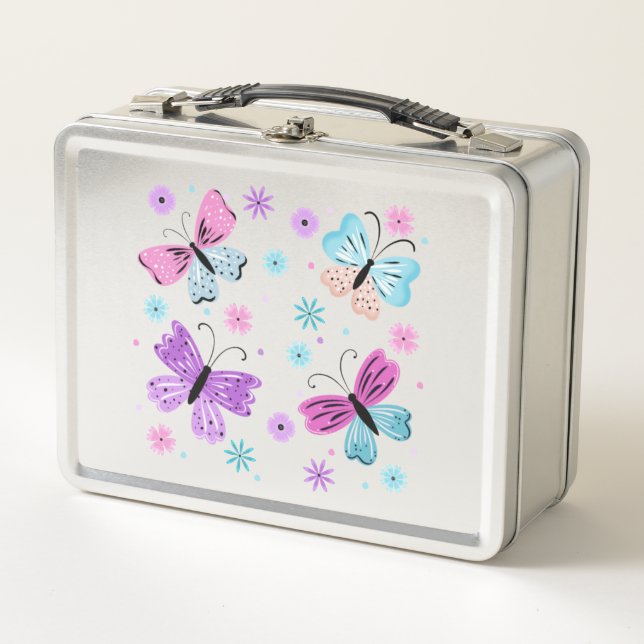 Butterfly Friends Metal Lunch Box (Front)