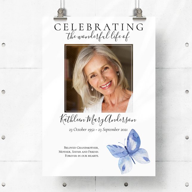 Butterfly Funeral Welcome Sign Poster (Creator Uploaded)