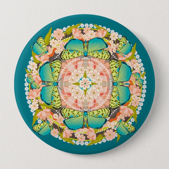 Butterfly Garden 10 Cm Round Badge (Front)