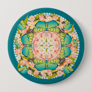 Butterfly Garden 10 Cm Round Badge