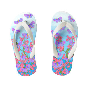 Butterfly Garden 3D Whimsey  Kid's Jandals