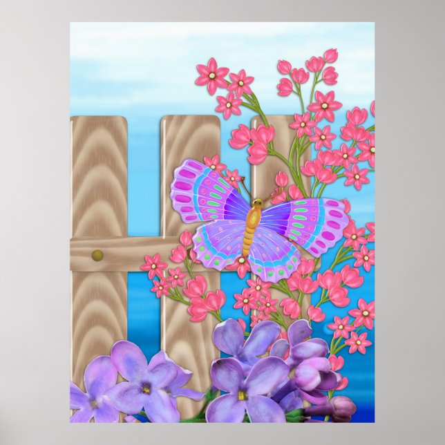 Butterfly Garden 3D Whimsey  Poster (Front)