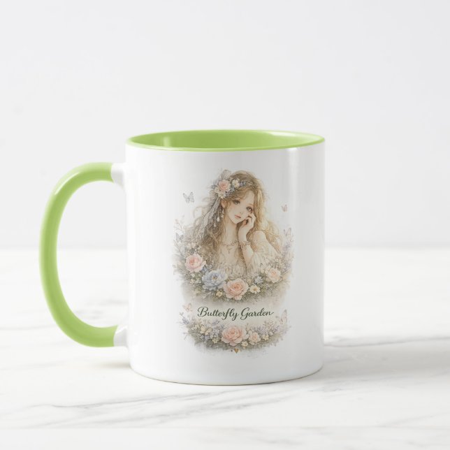 Butterfly Garden Angel Mug (Left)
