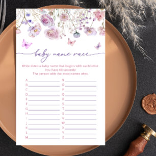 Butterfly Garden Baby Name Race Baby Shower Game