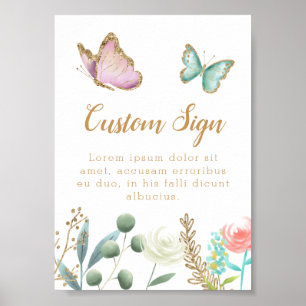 Butterfly Garden Baby Shower Custom Sign
