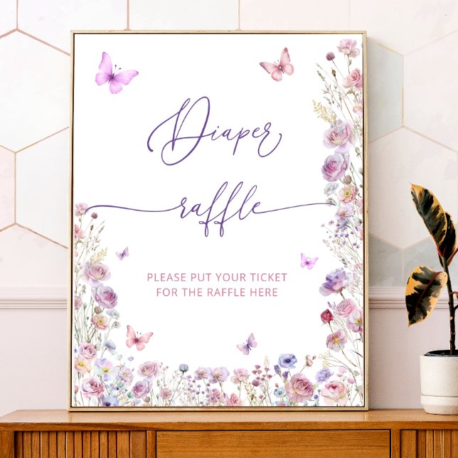 Butterfly Garden Baby Shower Diaper Raffle Poster (Creator Uploaded)