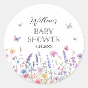 Butterfly Garden Baby Shower Favour Stickers