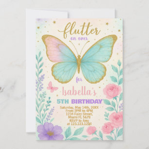 Butterfly Garden Birthday Invitation
