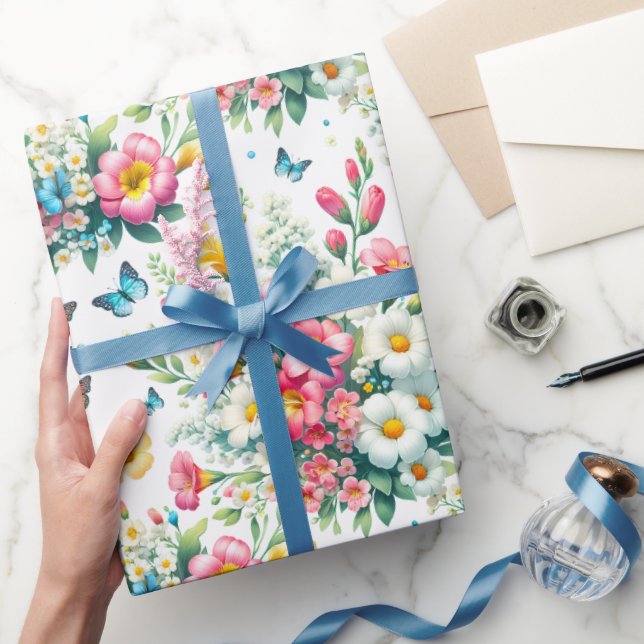 Butterfly Garden Bloom Wrapping Paper (Gifting)