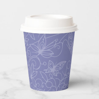 Butterfly Garden Blue Paper Cups