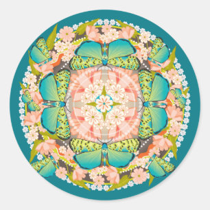 Butterfly Garden Classic Round Sticker