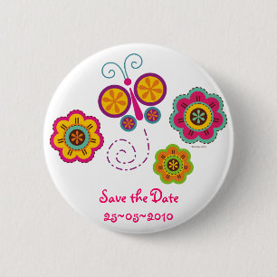 Butterfly Garden Custom Pinback Button