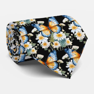 Butterfly Garden Elegant Pattern Neck Tie