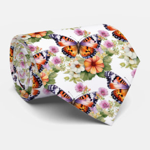 Butterfly Garden Elegant Pattern Neck Tie