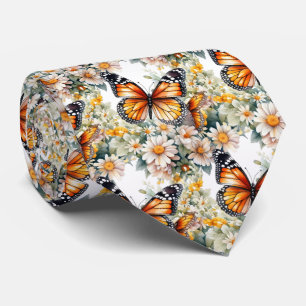 Butterfly Garden Elegant Pattern Neck Tie