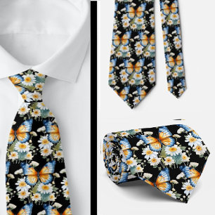 Butterfly Garden Elegant Pattern Neck Tie