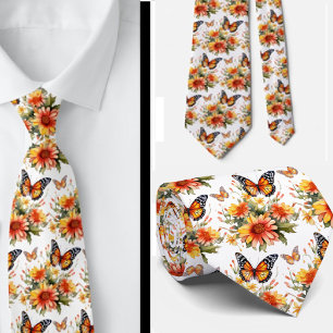 Butterfly Garden Elegant Pattern Neck Tie