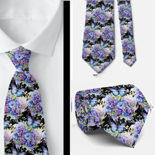 Butterfly Garden Elegant Pattern Neck Tie
