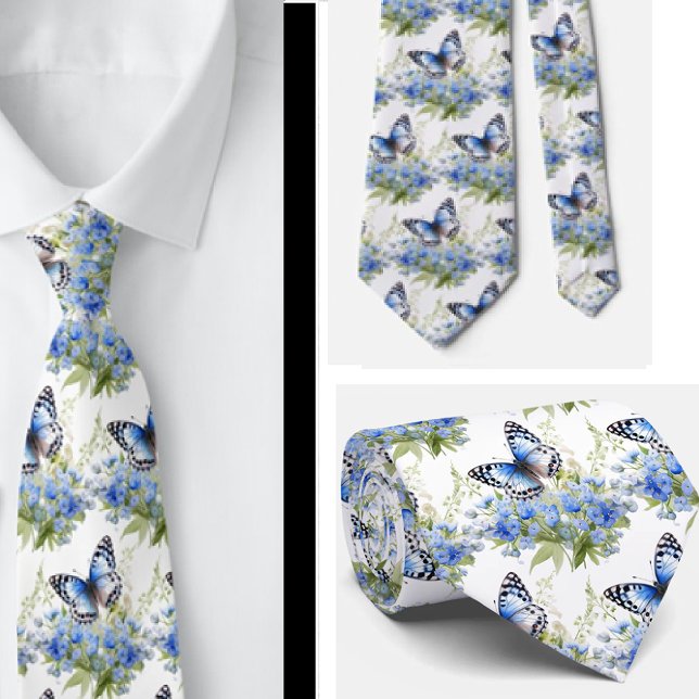 Butterfly Garden Elegant Pattern Neck Tie (Creator Uploaded)