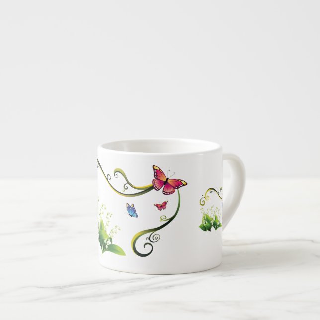 Butterfly Garden Espresso Cup (Front Right)