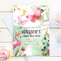 Butterfly Garden Flamingo Fairy Flowers Birthday