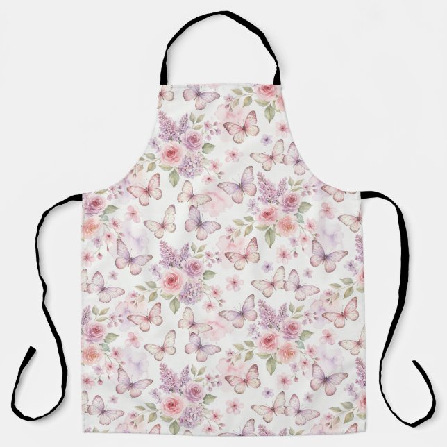 Butterfly Garden Floral  Apron (Front)