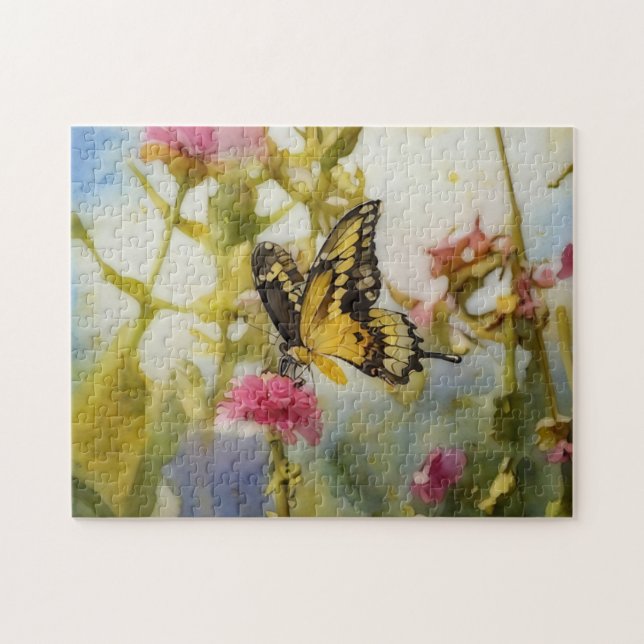 Butterfly Garden Flowers Art Puzzle (Horizontal)