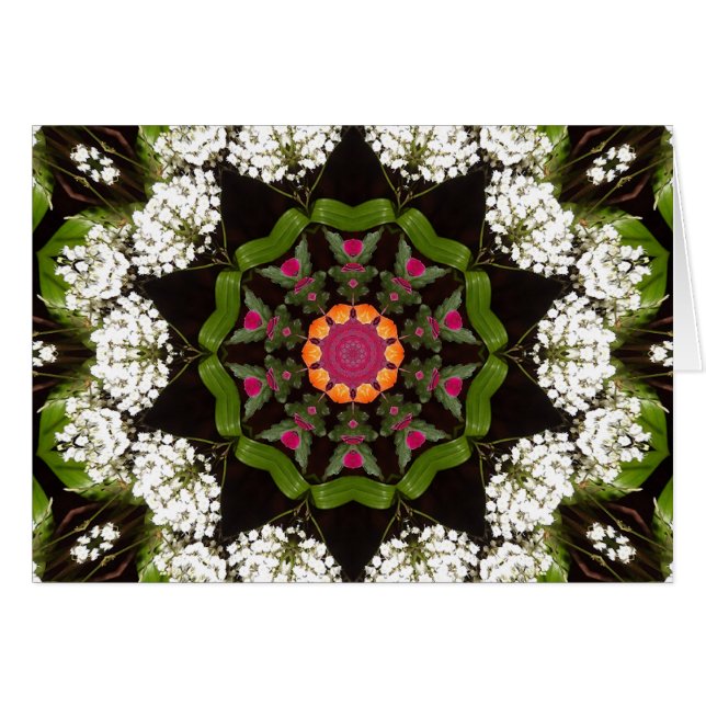 Butterfly Garden Kaleidoscope Note/Invitation Card (Front Horizontal)