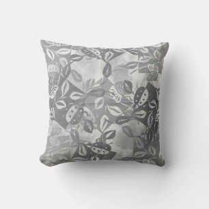 Butterfly Garden Ladybug Painting Throw Pillow