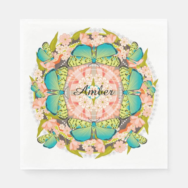 Butterfly Garden Napkin (Front)