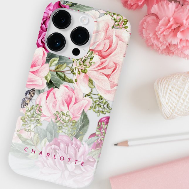 Butterfly Garden Pink Floral Case-Mate iPhone Case (Creator Uploaded)