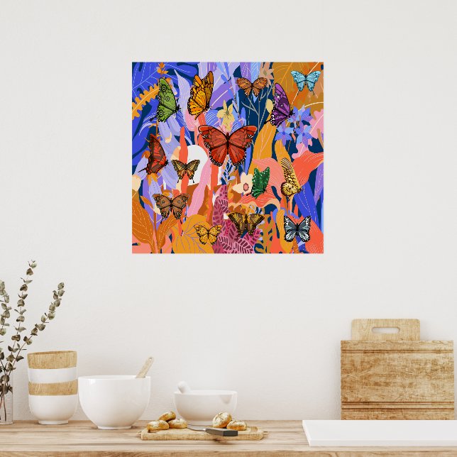 Butterfly Garden Poster (Kitchen)