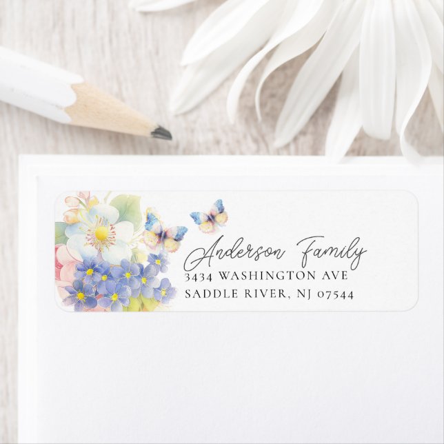 Butterfly Garden Return Address Label (Insitu)